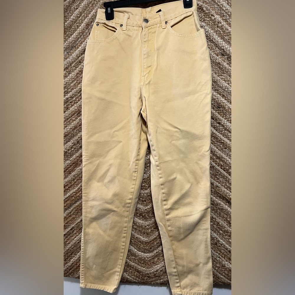 Stefano International Women's Vintage Rare 80's 90's Yellow Denim Jeans,Size 10